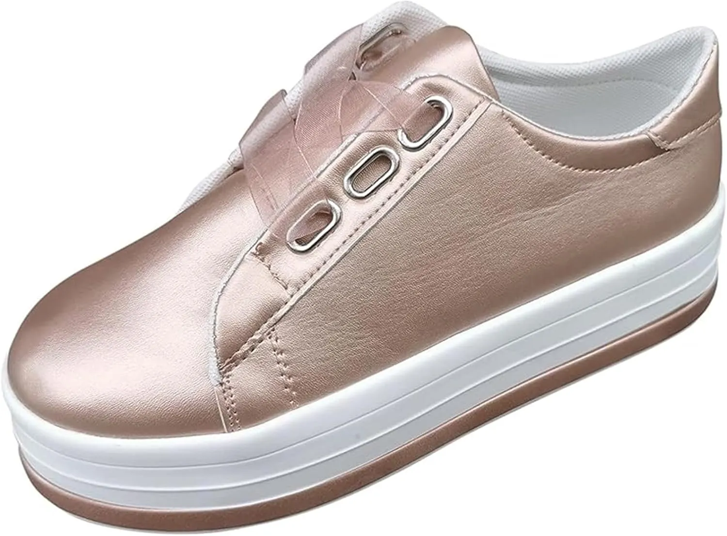Lausiuoe Sneakers For Women Walking Shoes Comfortable Canvas Sneakers Low Top Fashion Casual Soft Non-Slip Flat Loafers