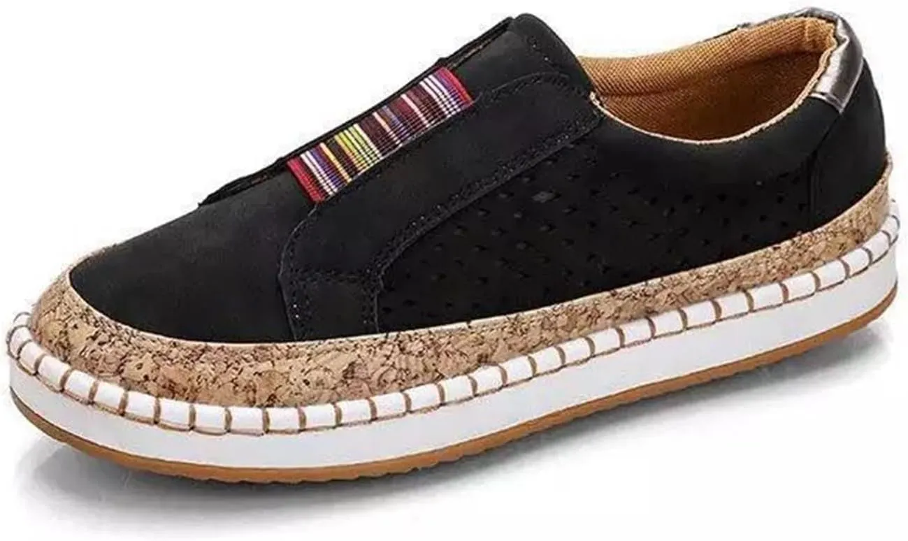 Lausiuoe Sneakers For Women Walking Shoes Comfortable Canvas Sneakers Low Top Fashion Casual Soft Non-Slip Flat Loafers
