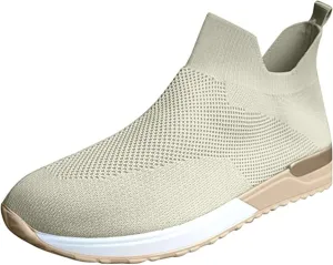 Lausiuoe Sneakers For Women Walking Shoes Slip On Comfort Light Weight Mesh Tennis Shoes Casual Sneakers for Gym Work