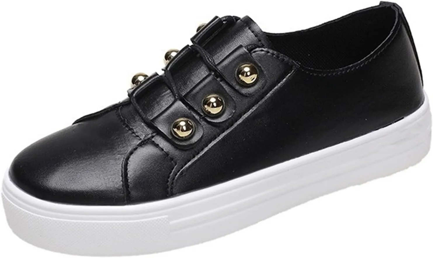 Lausiuoe Women's Fashion Sneakers Size 12 Women Comfortable Casual Fashion Sneakers Walking Shoes Classic Fall Lightweight Soft Breathable Slip On Low Top Canvas Flat Loafers