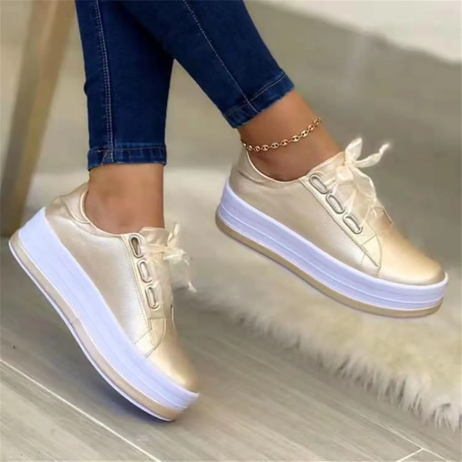 Lausiuoe Women's Fashion Sneakers Slip On Canvas Shoes Low Top Non Slip Casual Fall Soft Comfort Walking Flat Loafers