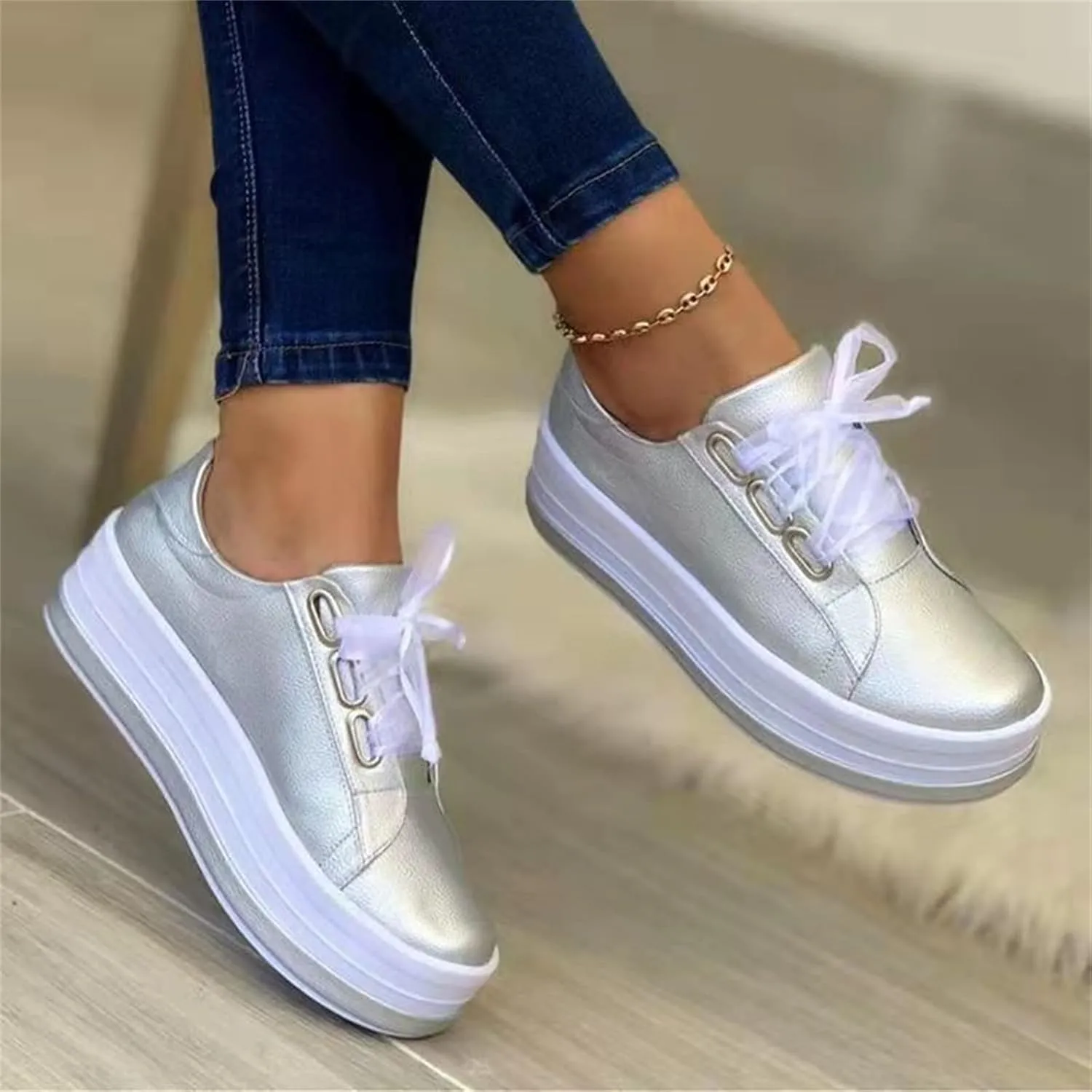 Lausiuoe Women's Fashion Sneakers Slip On Canvas Shoes Low Top Non Slip Casual Fall Soft Comfort Walking Flat Loafers