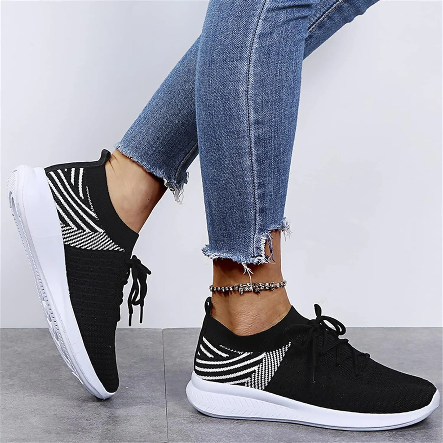 Lausiuoe Womens Shoes Casual Slip Ons Athletic Walking Shoes Casual Mesh-Comfortable Tennis Running Gym Fashion Sneakers
