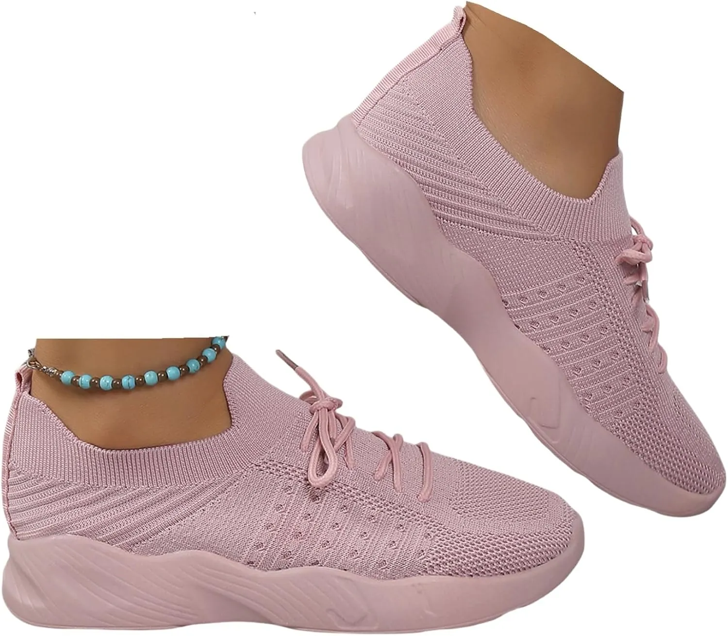 Lausiuoe Womens Shoes Casual Slip Ons Athletic Walking Shoes Casual Mesh-Comfortable Tennis Running Gym Fashion Sneakers