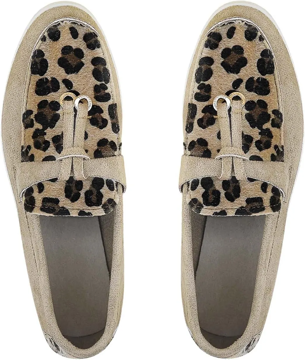 Leopard Print Mules for Women 2025 Casual Spring Summer Slip-On Breathable Closed Toe Loafers Flat Bottom Comfortable Walking Shoes for Outdoor Walking