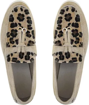 Leopard Print Mules for Women 2025 Casual Spring Summer Slip-On Breathable Closed Toe Loafers Flat Bottom Comfortable Walking Shoes for Outdoor Walking