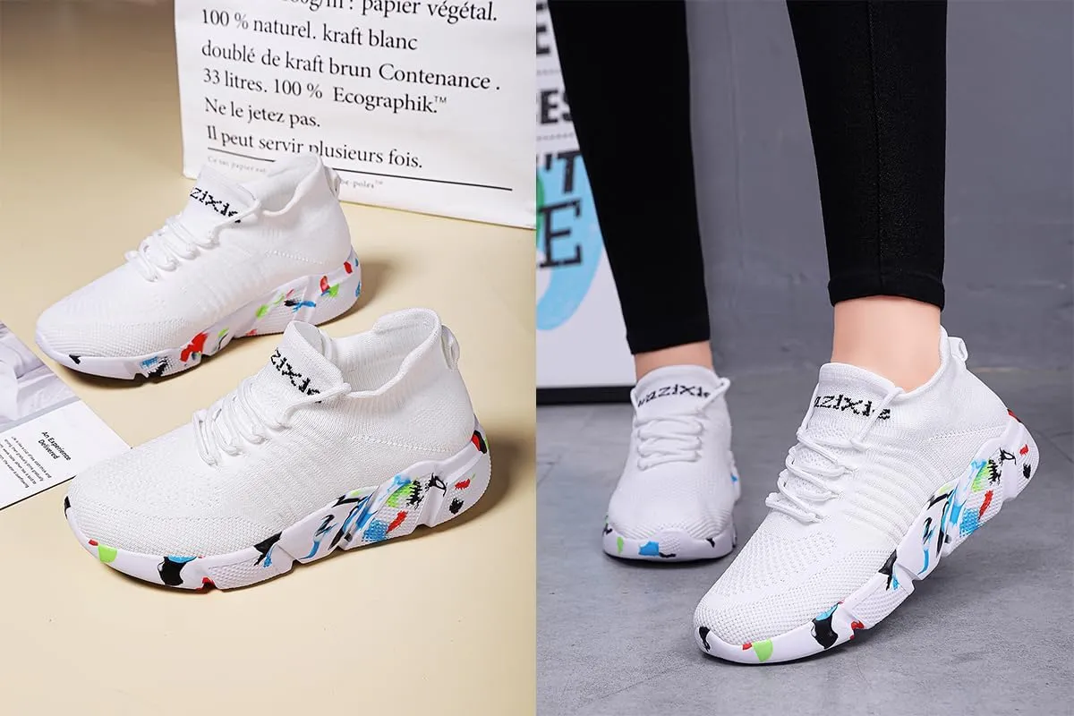 LIBINXIF Womens & Mens Light Breathable Fashion Slip Resistant Sneakers - Comfortable Walking & Running Shoes
