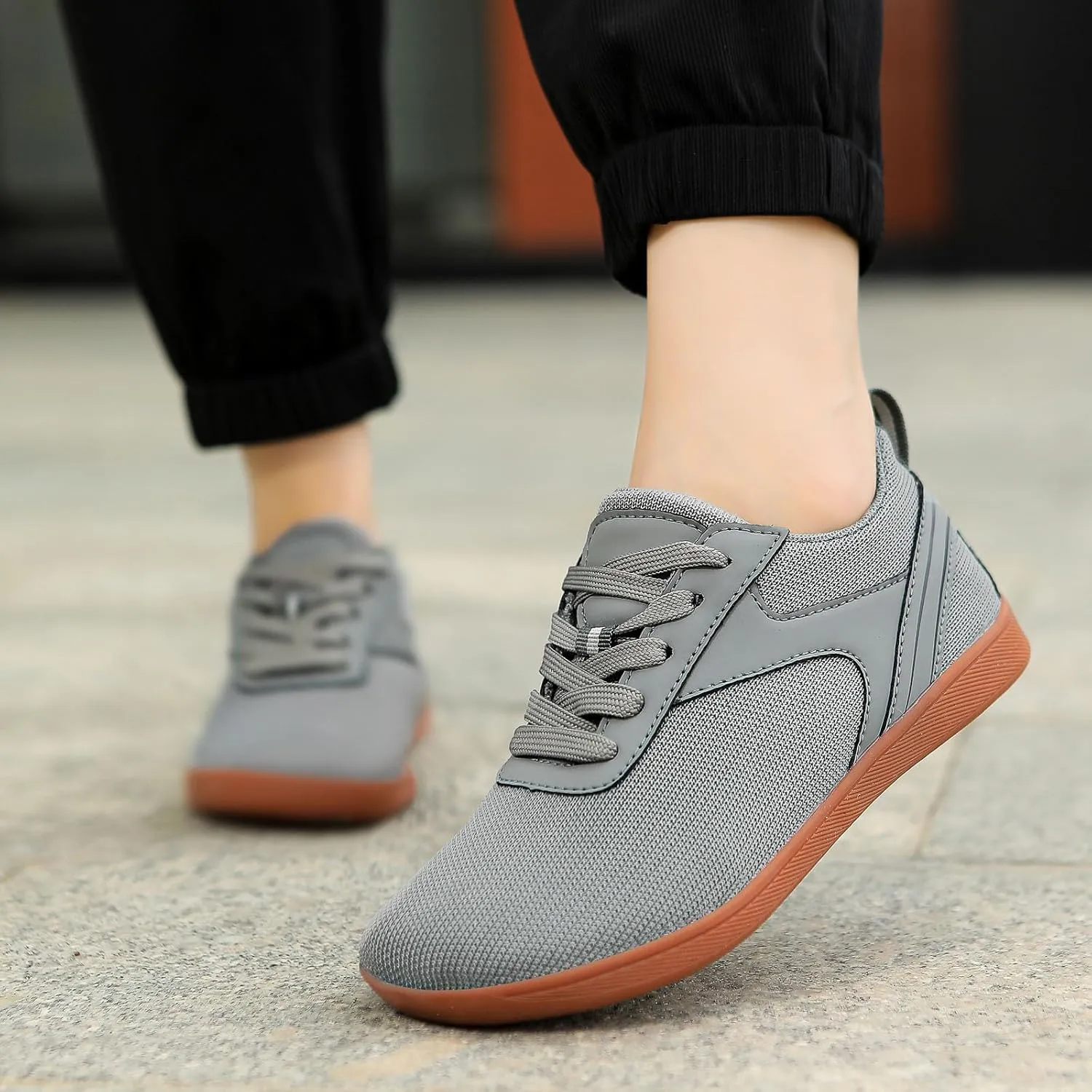 Lightweight Arch Support Sneakers for Men Lace Up Comfortable Light-Weight Shoe Men's Breathable Barefoot Shoes
