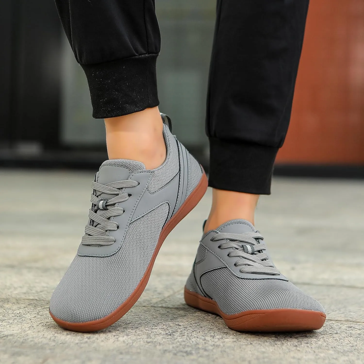 Lightweight Arch Support Sneakers for Men Lace Up Comfortable Light-Weight Shoe Men's Breathable Barefoot Shoes