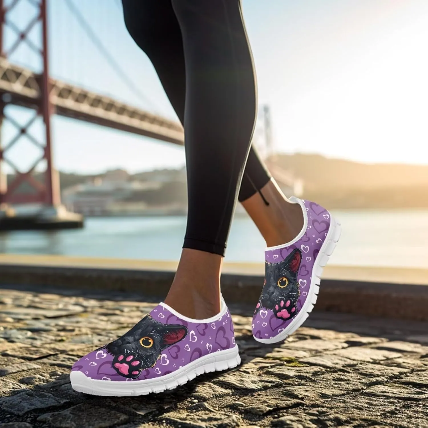 Low-Top Slip Ons Women's Casual Sneakers Non Slip Soft Loafers Comfortable Walking Shoe Fashion Sneakers White Sole Size 5.5-11.5
