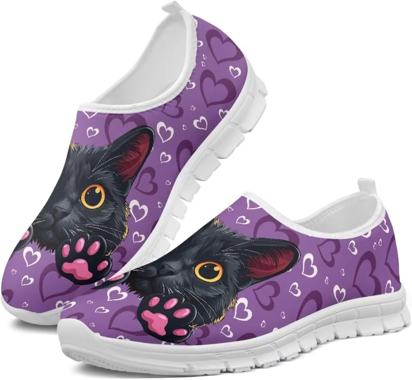 Low-Top Slip Ons Women's Casual Sneakers Non Slip Soft Loafers Comfortable Walking Shoe Fashion Sneakers White Sole Size 5.5-11.5