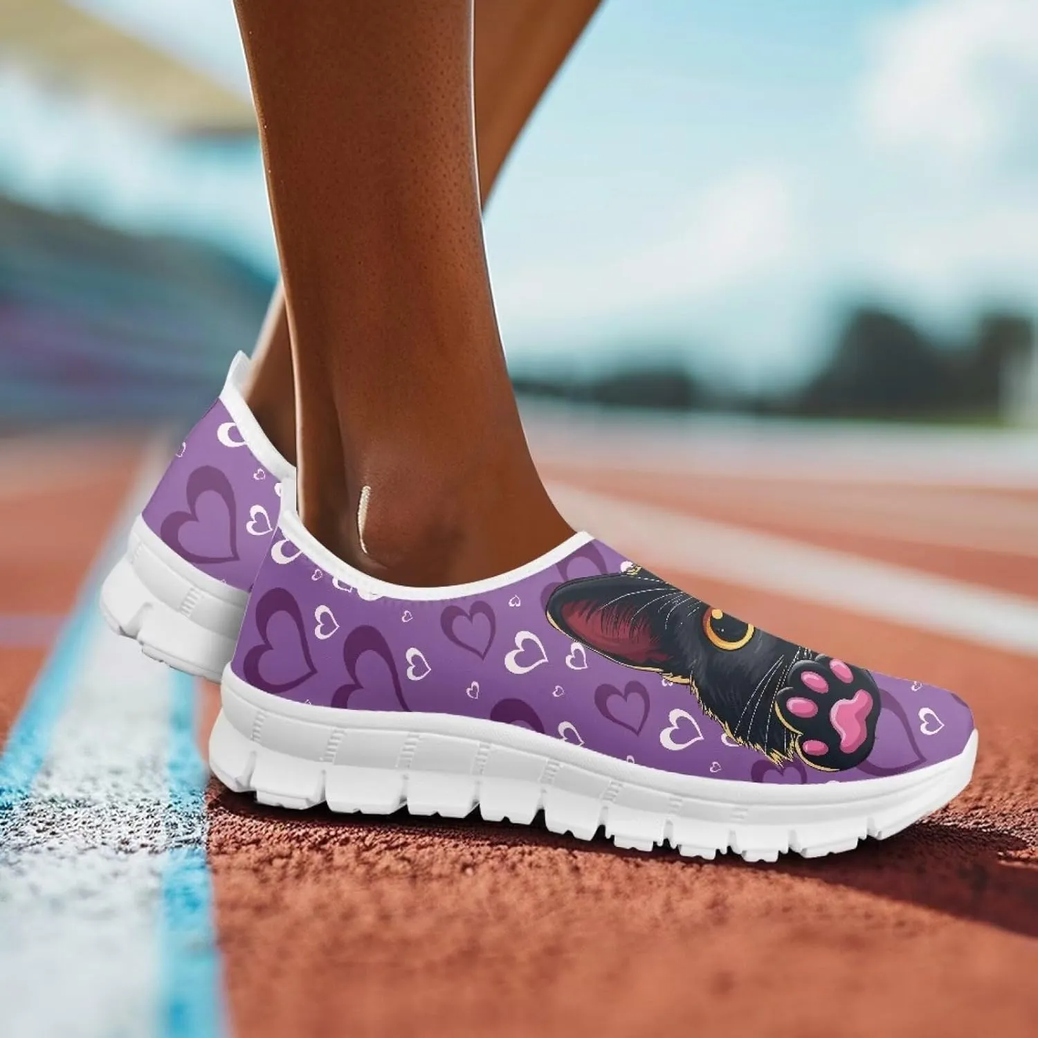 Low-Top Slip Ons Women's Casual Sneakers Non Slip Soft Loafers Comfortable Walking Shoe Fashion Sneakers White Sole Size 5.5-11.5