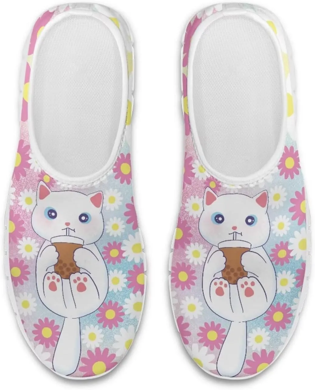 Low-Top Slip Ons Women's Casual Sneakers Non Slip Soft Loafers Comfortable Walking Shoe Fashion Sneakers White Sole Size 5.5-11.5