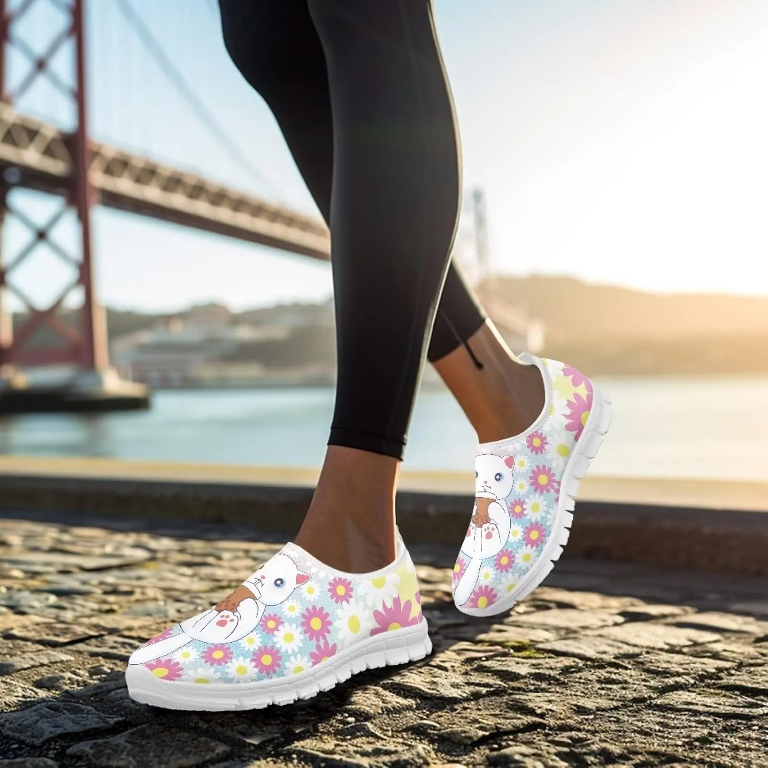 Low-Top Slip Ons Women's Casual Sneakers Non Slip Soft Loafers Comfortable Walking Shoe Fashion Sneakers White Sole Size 5.5-11.5