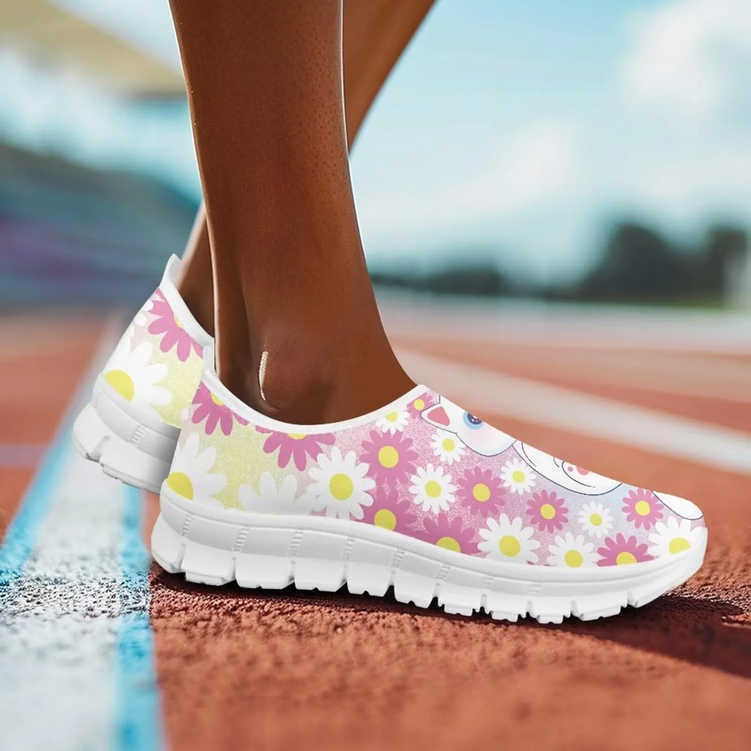 Low-Top Slip Ons Women's Casual Sneakers Non Slip Soft Loafers Comfortable Walking Shoe Fashion Sneakers White Sole Size 5.5-11.5