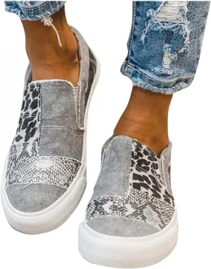 Masbird Shoes for Women Sneakers Sneakers for Women Walking Shoes Womens Shoes Fashion Round Toe Comfort Slip-on Running Shoes Casual Canvas Shoes Gray