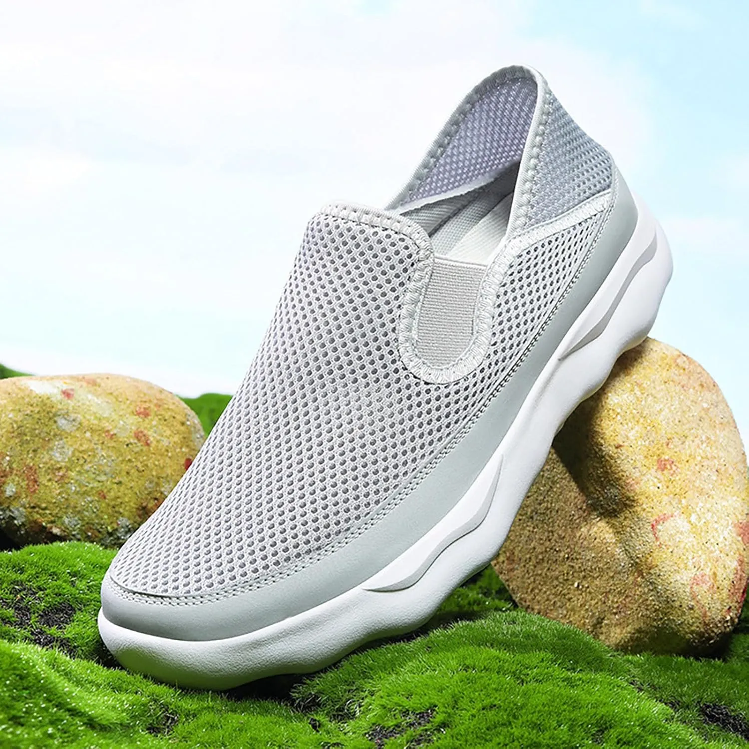 Men's Arch Support Insole Shoes Comfortable Breathable Slip On Sneaker Comfortable & Light-Weight Stretch Shoes