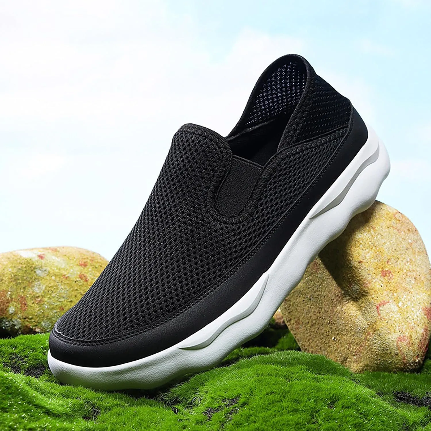 Men's Arch Support Insole Shoes Comfortable Breathable Slip On Sneaker Comfortable & Light-Weight Stretch Shoes