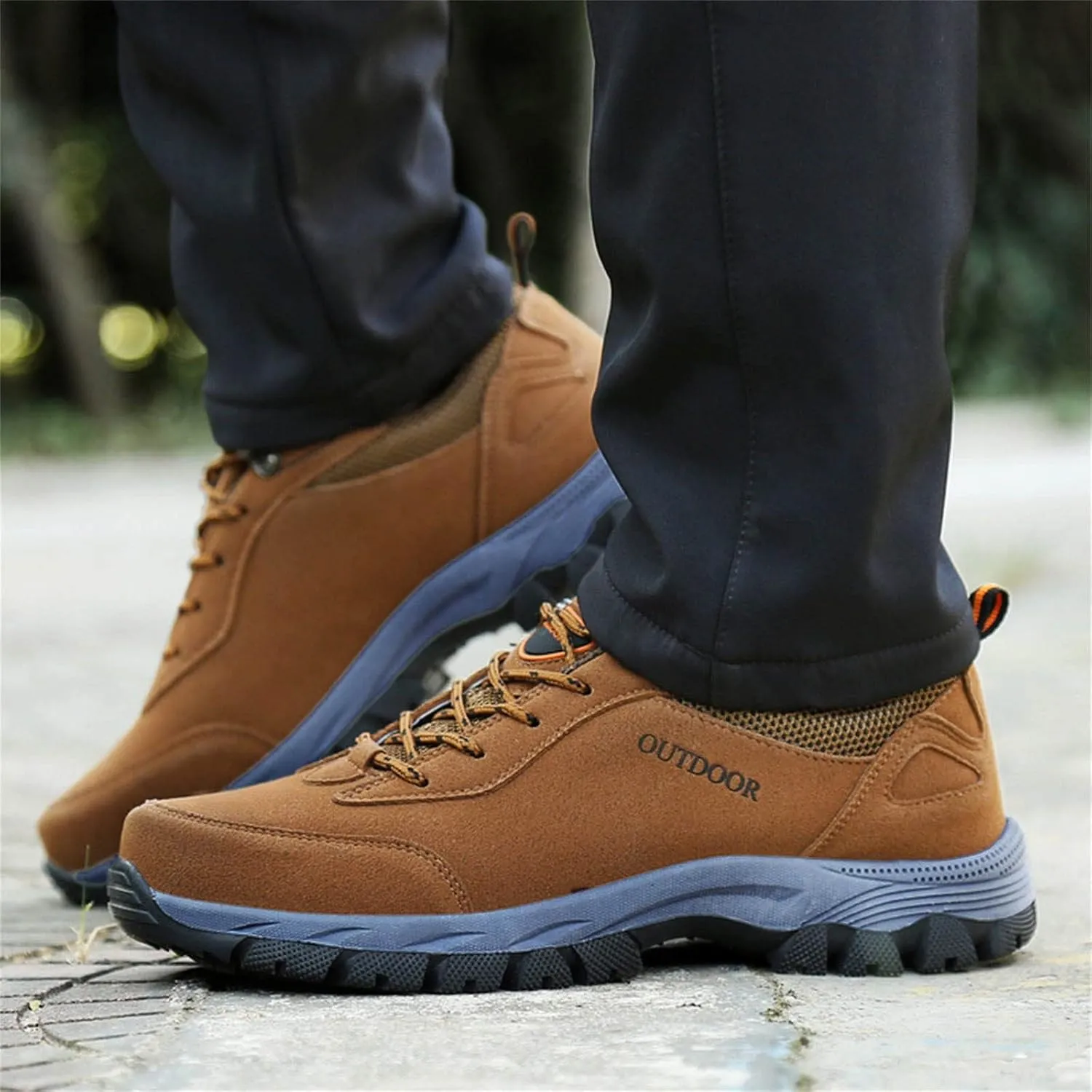 Men's Breathable Stretch Workout Shoes Lace Up Comfortable Light-Weight Shoe Arch Support Walking Shoes for Men