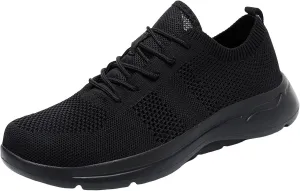 Men's Breathable Stretch Workout Shoes Lace Up Comfortable Light-Weight Shoe Athletic Fashion Sneakers for Men