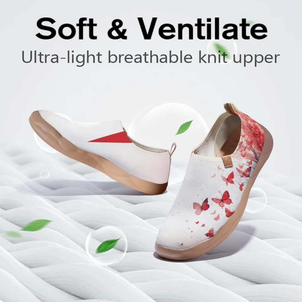 Men's Casual Knit Shoes Art Painted Slip Ons Loafers Lightweight Flats Travel Sneakers
