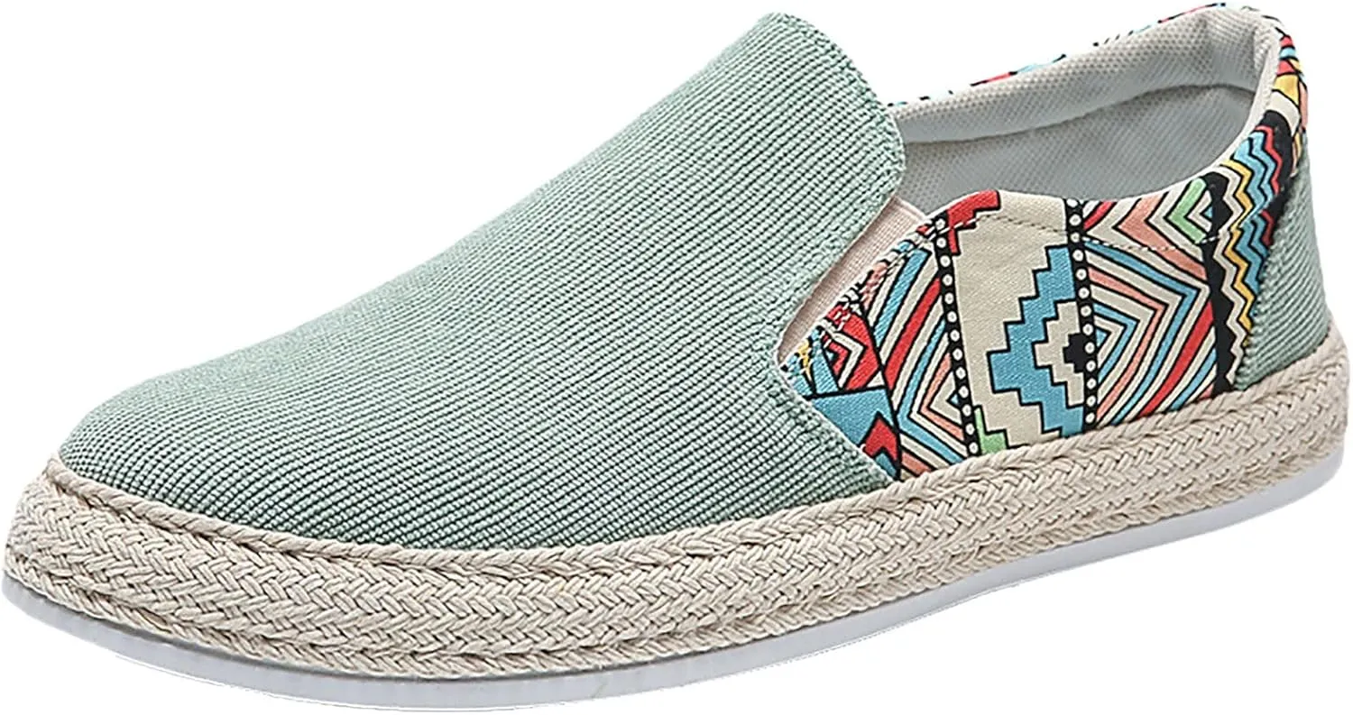 Men's Casual Low Boots Canvas Slip On Shoes in Spring and Summer Men Casual Driving Shoes