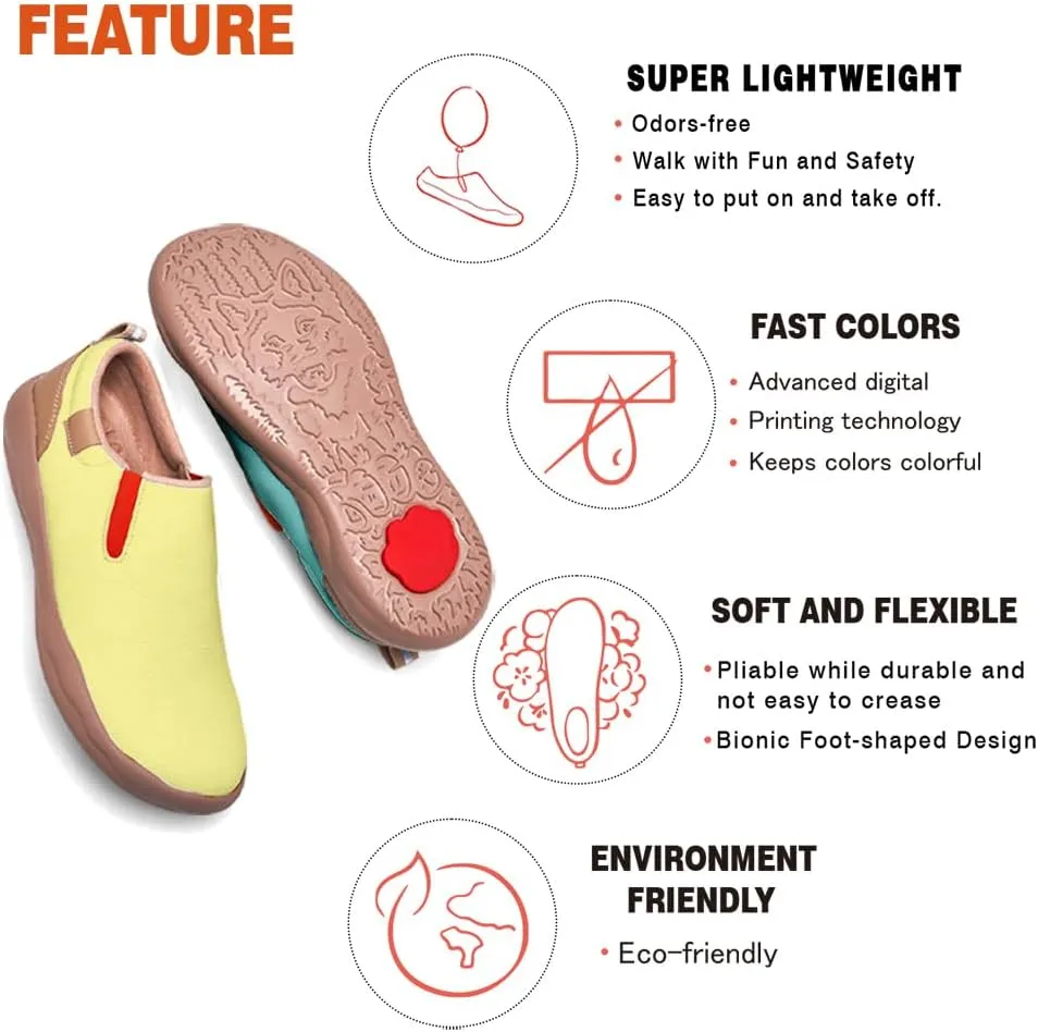 Men's Casual Shoes Slip Ons Walking Loafers Lightweight Comfortable Art Painted Travel Sneaker Macaron Style