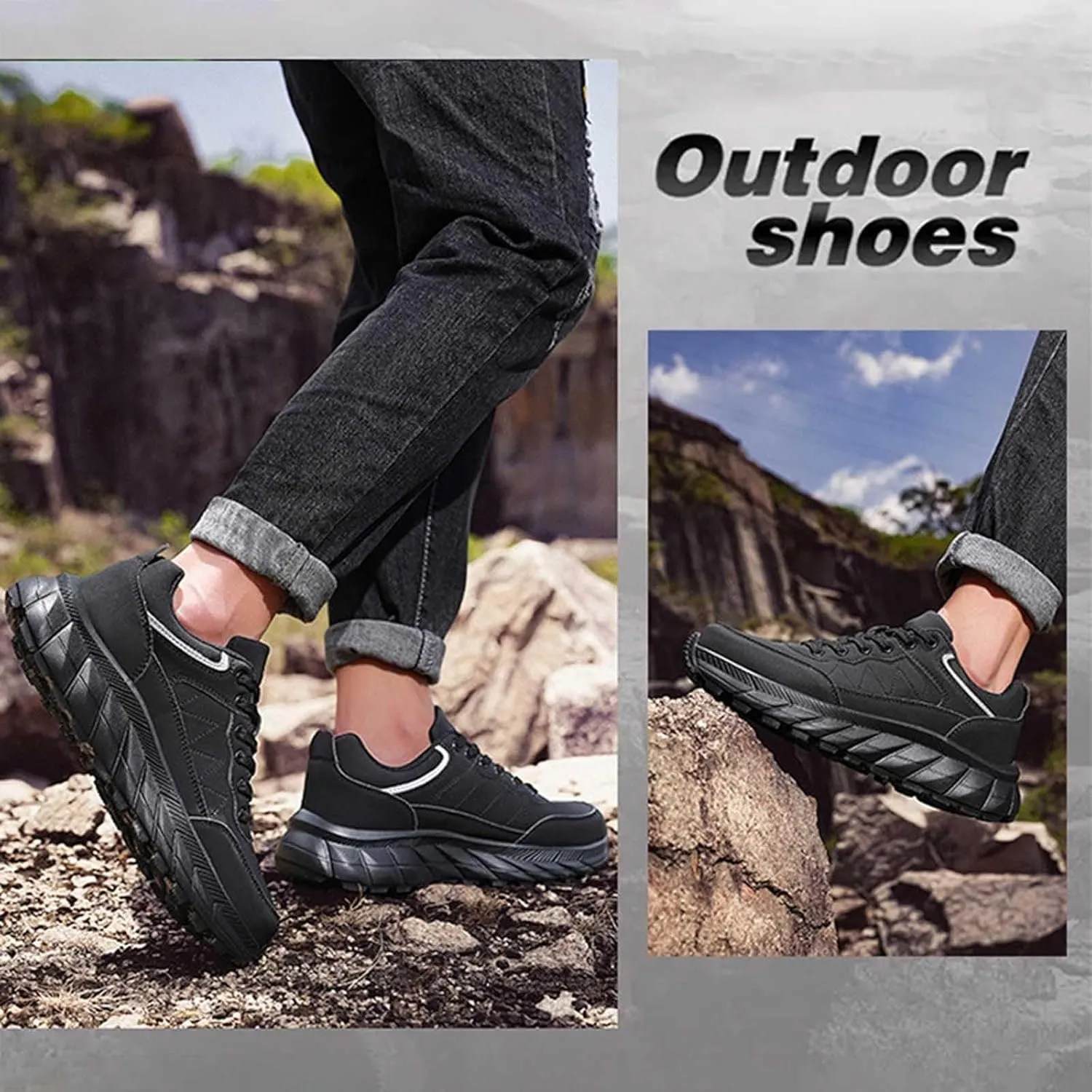Mens Fashion Sneakers Casual Thick Sole Walking Running Shoes Comfortable Tennis Shoes Round Toe Non Slip Summer Spring Men Sneaker for Hiking