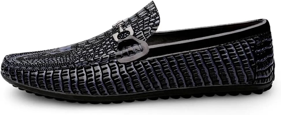 Men's Genuine Leather Loafer Shoes Retro Fashion Slip on Soft Breathable Walking Driving Shoes