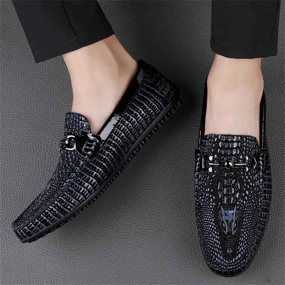 Men's Genuine Leather Loafer Shoes Retro Fashion Slip on Soft Breathable Walking Driving Shoes