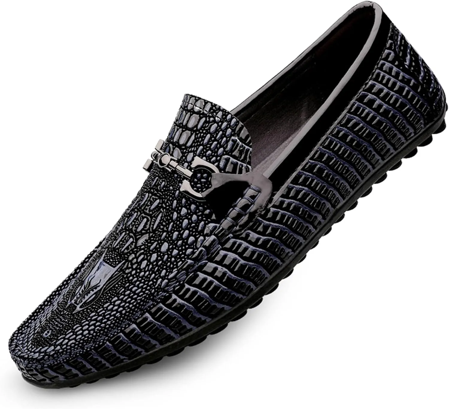 Men's Genuine Leather Loafer Shoes Retro Fashion Slip on Soft Breathable Walking Driving Shoes