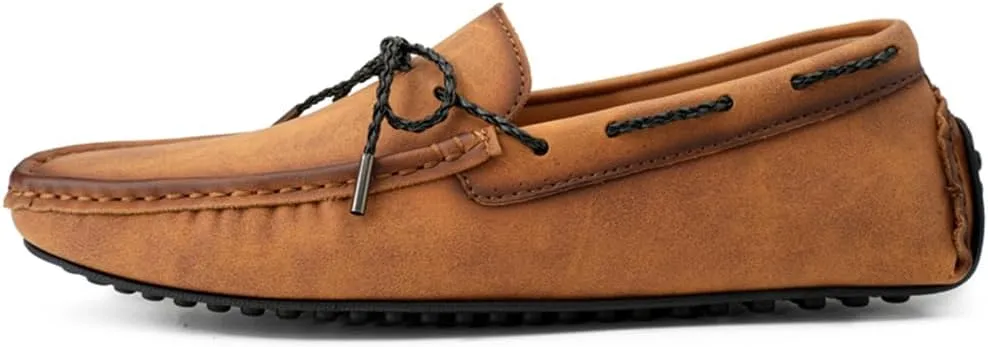 Men's Genuine Leather Loafers Fashion Slip on Casual Shoes Comfort Soft Driving Shoes for Men