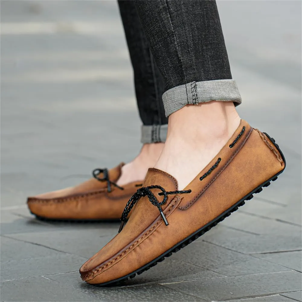 Men's Genuine Leather Loafers Fashion Slip on Casual Shoes Comfort Soft Driving Shoes for Men