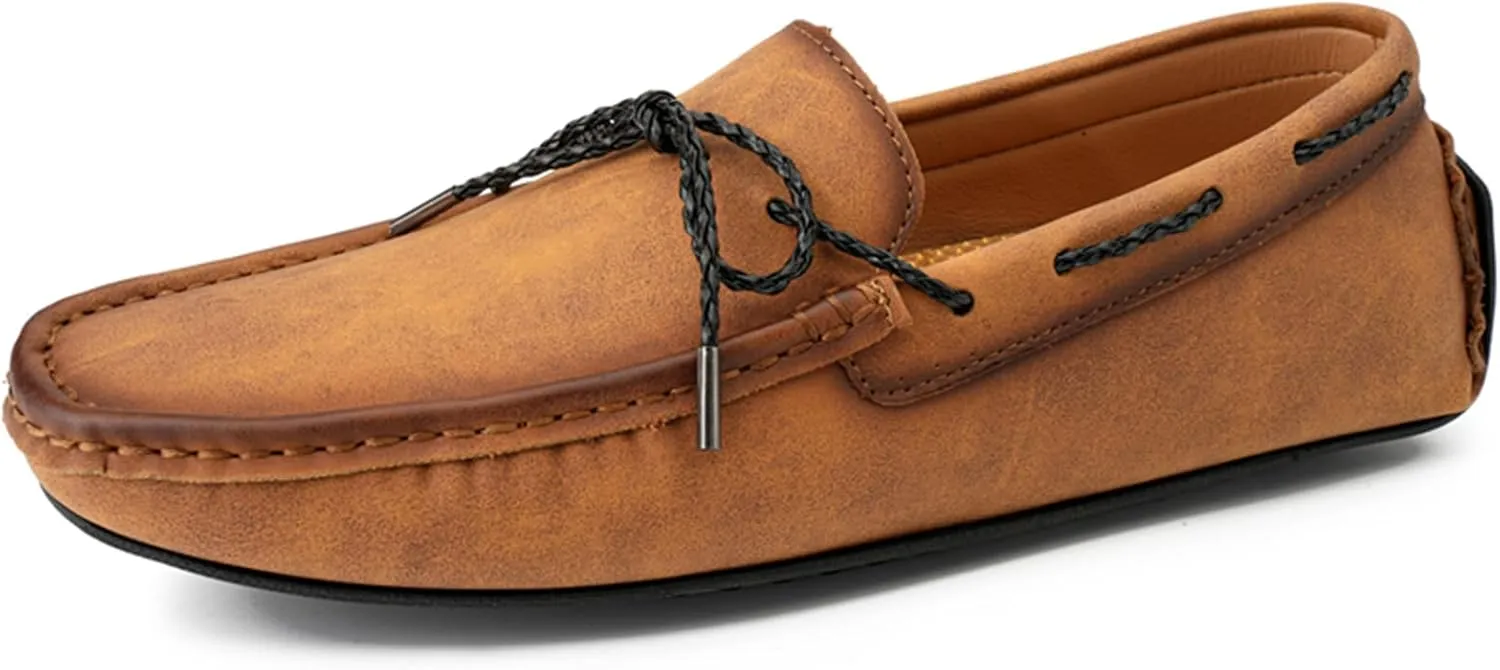 Men's Genuine Leather Loafers Fashion Slip on Casual Shoes Comfort Soft Driving Shoes for Men