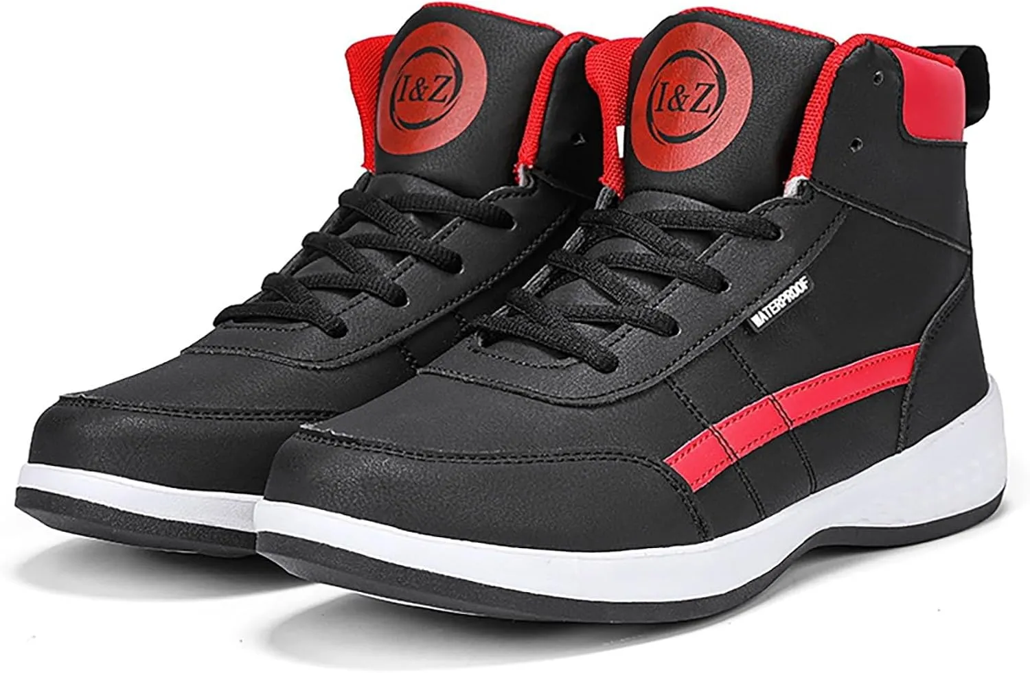 Mens High Top Sneakers Lace-up Casual Breathable Soft Walking Running Shoes Comfortable Tennis Shoes Flat Bottom Non Slip Mens Shoe for Summer Spring
