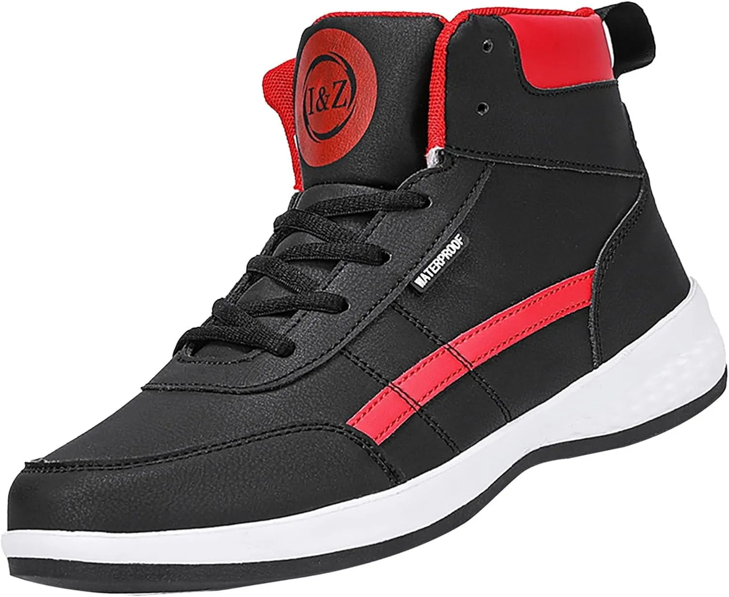 Mens High Top Sneakers Lace-up Casual Breathable Soft Walking Running Shoes Comfortable Tennis Shoes Flat Bottom Non Slip Mens Shoe for Summer Spring