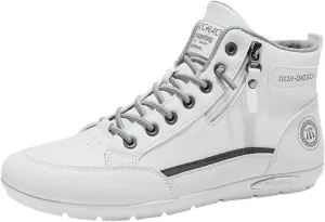Mens High Top Sneakers Side Zip-up Lace-up Casual Breathable Soft Walking Running Shoes Comfortable Tennis Shoes Flat Bottom Non Slip Summer Spring Mens Shoe