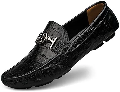 Mens' Leather Loafers Slip-Ons Casual Driving Flat Walking Moccasin Business Boat Shoes Fashion Slipper