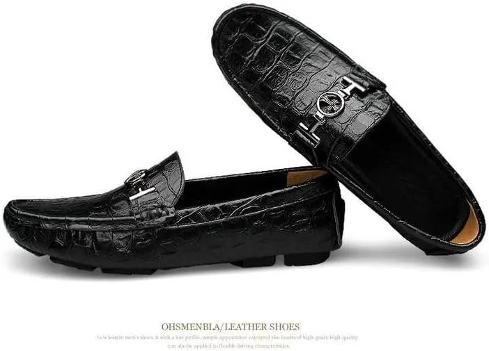 Mens' Leather Loafers Slip-Ons Casual Driving Flat Walking Moccasin Business Boat Shoes Fashion Slipper
