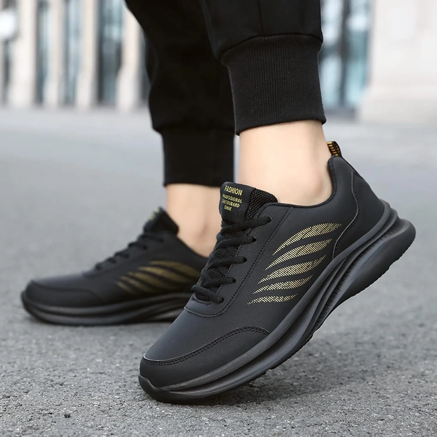 Men's Lightweight Cushion Sneakers Breathable and Light Outdoor Comfy Walking Shoe Casual Elderly Lace Up Shoes