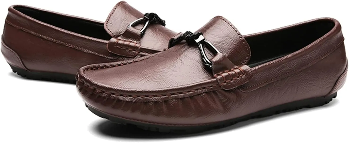 Men's Loafers Lightweight Simple Driving Loafers Leather Anti-Slip Slip Resistant Comfortable Wedding Slip-ons