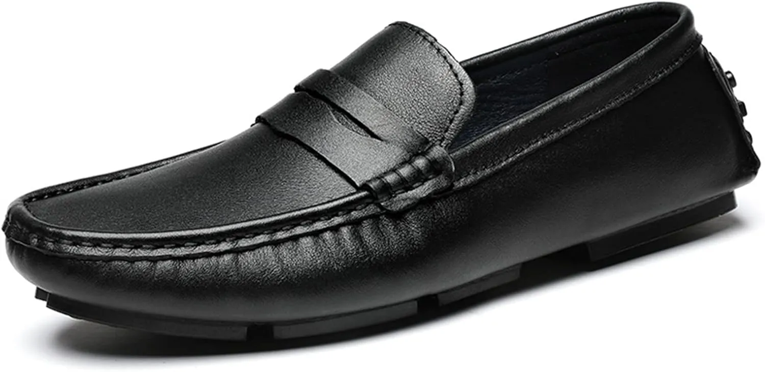 Men's Loafers Penny Loafer Vegan Leather Stitching Details Round Toe Comfortable Flexible Anti-Slip Prom Classic Slip-ons