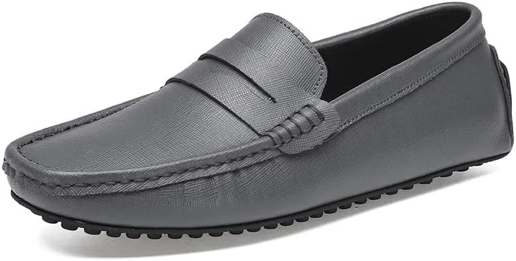 Mens Loafers Shoe Genuine Leather Stitching Details Penny Driving Loafer Flexible Comfortable Anti-Slip Party Classic Slip-ons