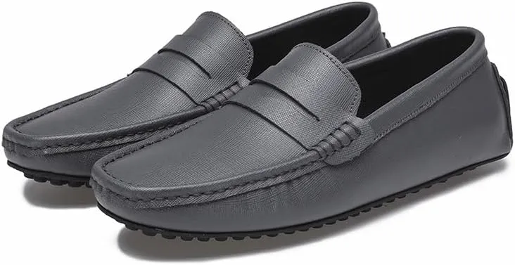 Mens Loafers Shoe Genuine Leather Stitching Details Penny Driving Loafer Flexible Comfortable Anti-Slip Party Classic Slip-ons
