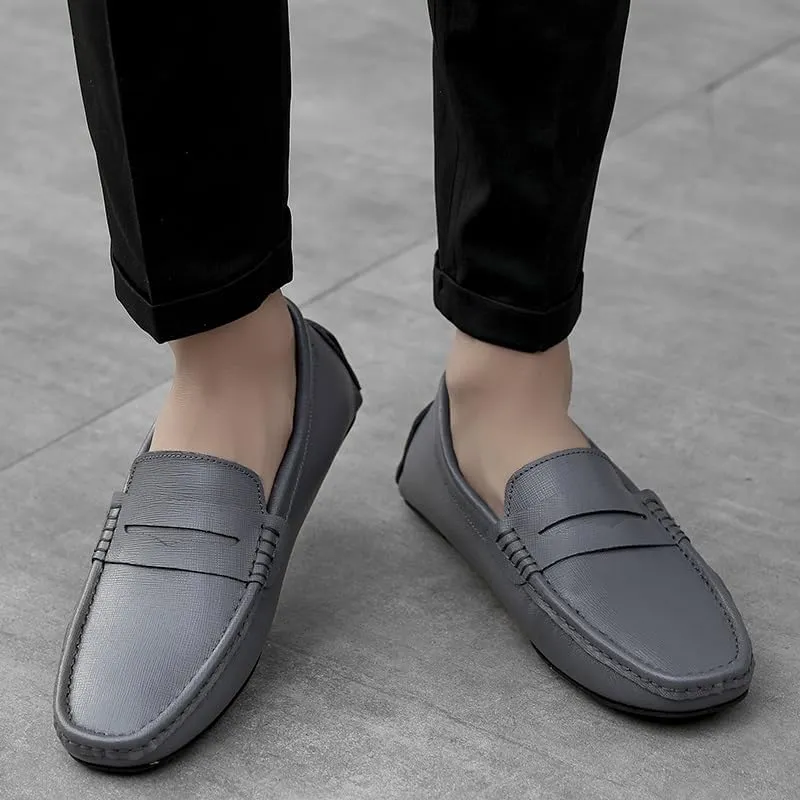 Mens Loafers Shoe Genuine Leather Stitching Details Penny Driving Loafer Flexible Comfortable Anti-Slip Party Classic Slip-ons