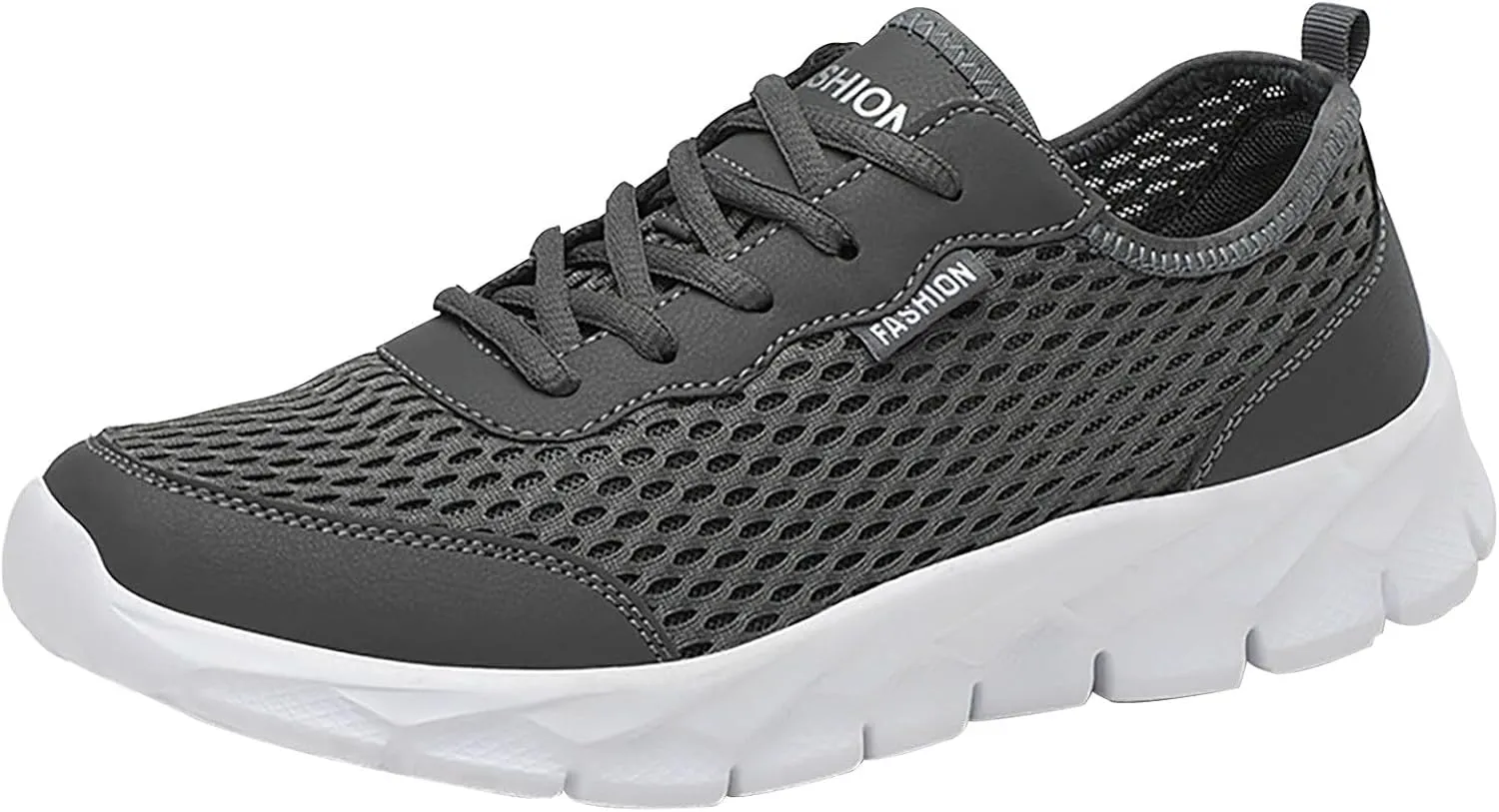 Mens Mesh Flat Sneakers Solid Color Lace-up Casual Breathable Soft Walking Running Shoes Comfortable Tennis Shoes Non Slip Summer Spring Mens Sneakers