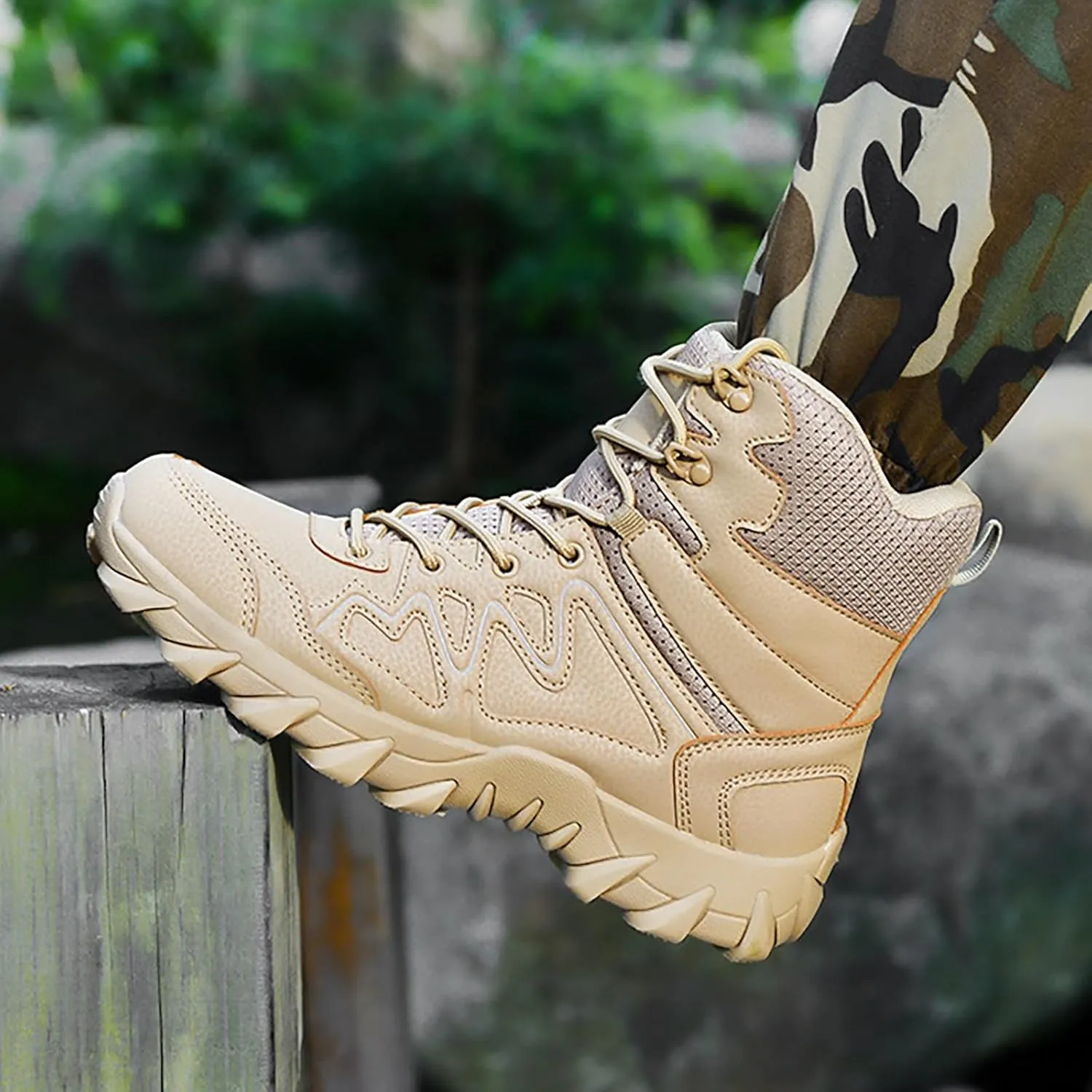 Mens Military Tactical Boots Combat Boots Breathable Police Patrol Boots Army Boots Waterproof Hiking Boots