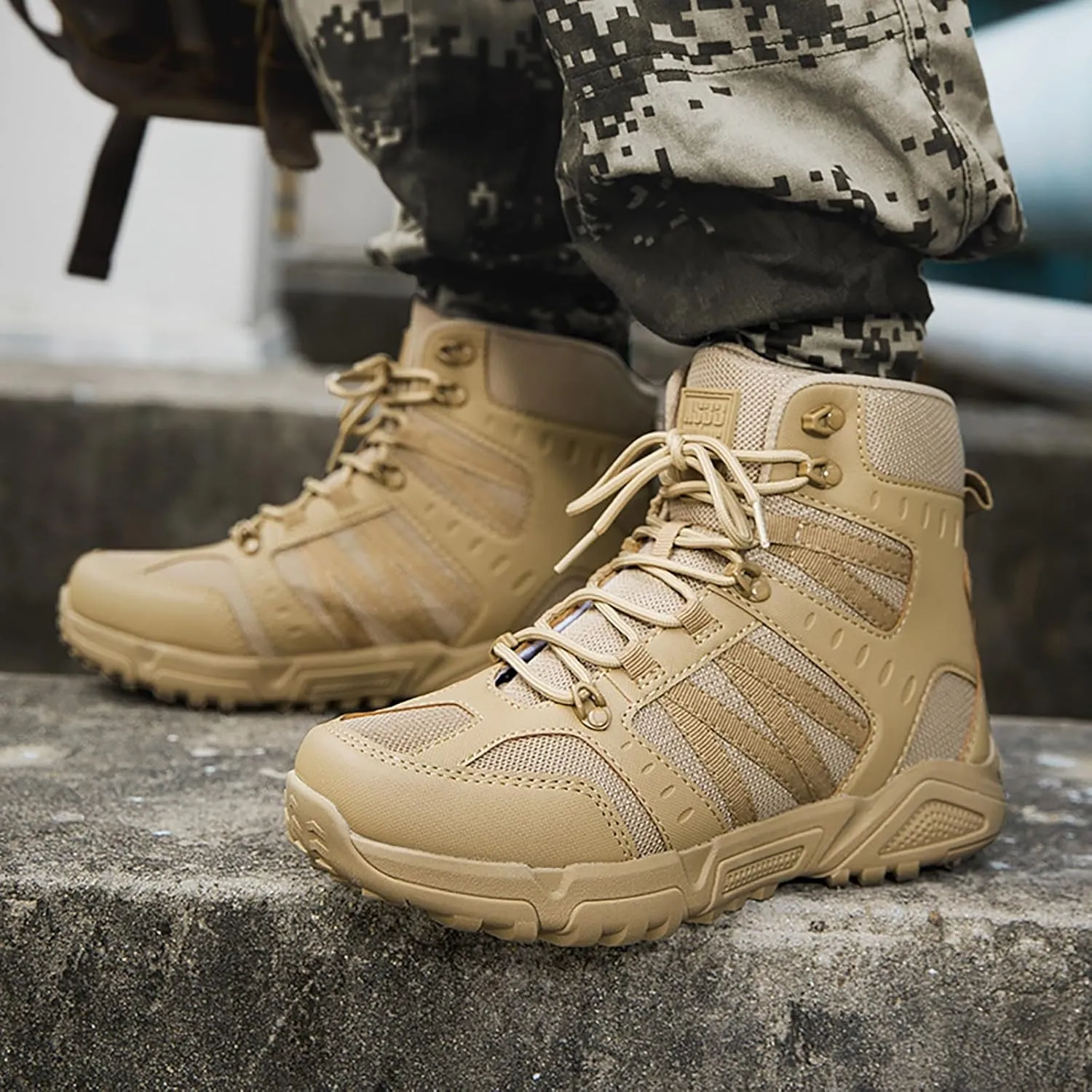 Mens Military Tactical Boots Combat Boots Breathable Police Patrol Boots Army Boots Waterproof Hiking Boots