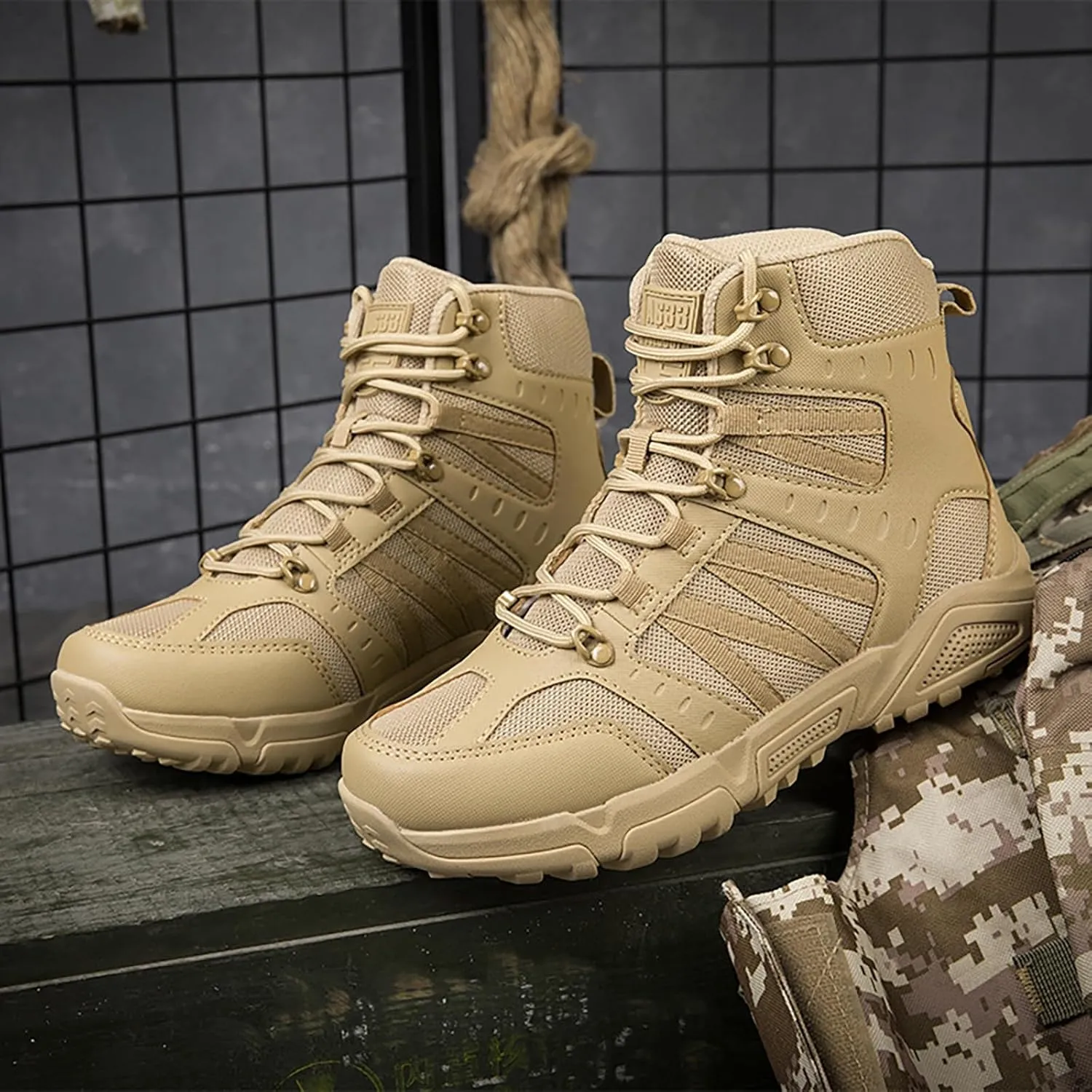 Mens Military Tactical Boots Combat Boots Breathable Police Patrol Boots Army Boots Waterproof Hiking Boots