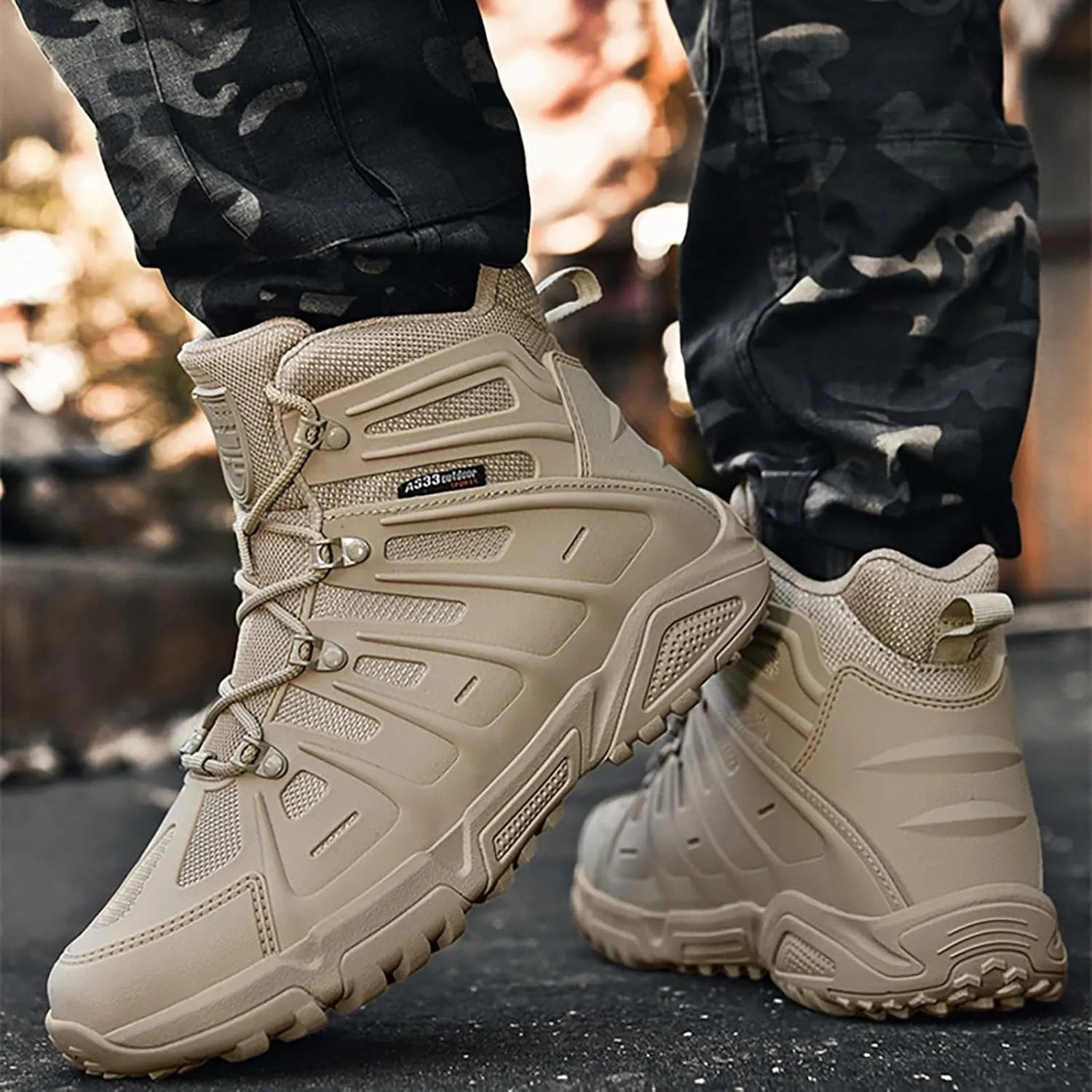 Mens Military Tactical Boots Combat Boots Breathable Police Patrol Boots Army Boots Waterproof Hiking Boots